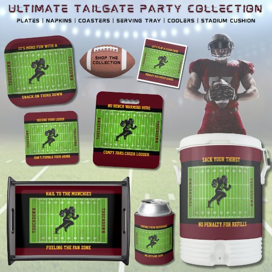 Funny Football Fan Party Beverage Coasters Set Rechteckiger Pappuntersetzer