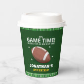 Funny Football Field Birthday boy Pappbecher (Vorderseite)