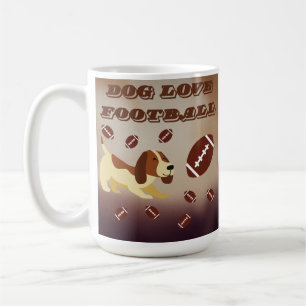 Funny Football Fußball Brown Dog Sports Hund Mama Kaffeetasse