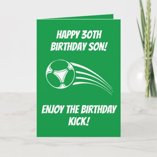 Funny Football Green Son 30. Geburtstag Karte (Vorderseite)