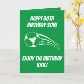 Funny Football Green Son 30. Geburtstag Karte (Gelbe Blume)