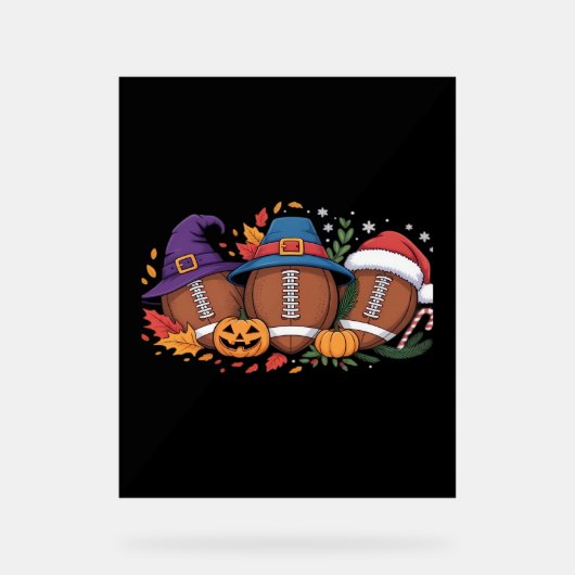 Funny Football Halloween Erntedank Xmas Spooky Acrylschild (Vorderseite)
