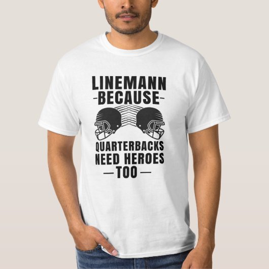 Funny Football Lineman - Quarterback Team T-Shirt (Vorderseite)