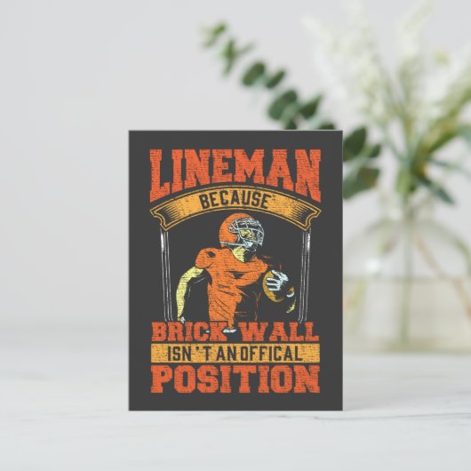 Funny Football Lineman Spaß für Sportsman Postkarte (Stehend Vorderseite)