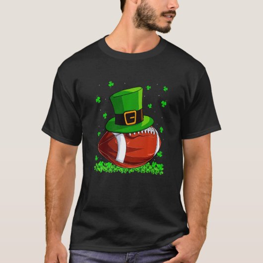 Funny Football Lover Hat Kleeblatt Irish St. Patri T-Shirt (Vorderseite)