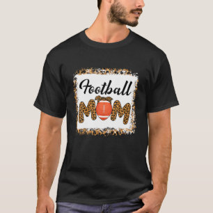 Funny Football Mama Lover Fan Leopard gebleicht Mo T-Shirt