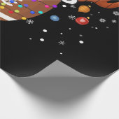 Funny Football Rentier Weihnachtsmannmütze Weihnac Geschenkpapier (Ecke)