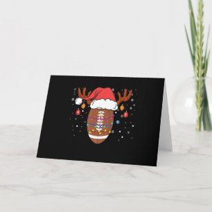 Funny Football Rentier Weihnachtsmannmütze Weihnac Karte