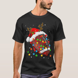 Funny Football Rentier Weihnachtsmannmütze Weihnac T-Shirt