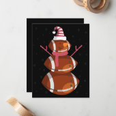 Funny Football Rugby Snowman Weihnachten Neues Jah Mitteilungskarte (Vorderseite/Rückseite Beispiel)