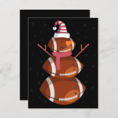 Funny Football Rugby Snowman Weihnachten Neues Jah Mitteilungskarte (Vorne/Hinten)