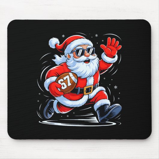 Funny Football Santa 67 Christmas Xmas Holiday Boy Mousepad (Vorne)