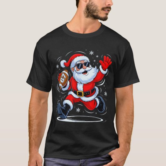 Funny Football Santa 67 Christmas Xmas Holiday Boy T-Shirt (Vorderseite)