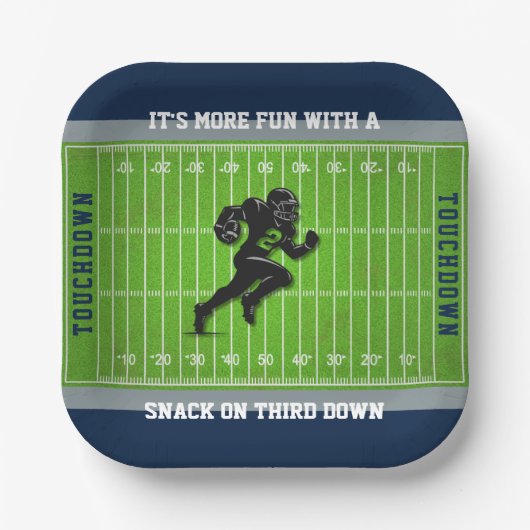 Funny Football Snack Game Day Party Paper Plate Pappteller (Vorderseite)