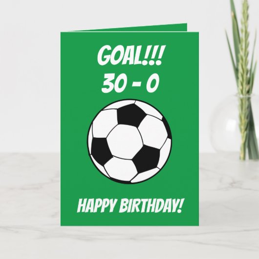Funny Football Soccer Green Son 30th Birthday Karte (Vorderseite)