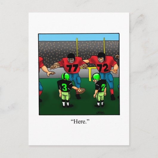 Funny Football Spieler Postcard Postkarte (Vorderseite)
