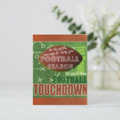 Funny Football Touchdown Note Card Feiertagskarte (Stehend Vorderseite)