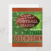 Funny Football Touchdown Note Card Feiertagskarte (Vorne/Hinten)
