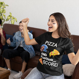 Funny Football und Pizza T-Shirt