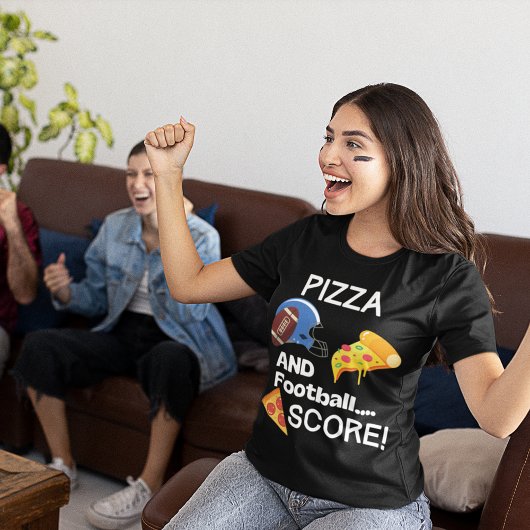 Funny Football und Pizza T-Shirt