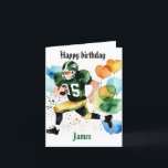 Funny Football Watercolor Splas Birthday Gridiron Feiertagskarte<br><div class="desc">Football Watercolor Splash Birthday Gridiron</div>