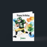 Funny Football Watercolor Splas Birthday Gridiron Feiertagskarte<br><div class="desc">Football Watercolor Splash Birthday Gridiron</div>