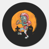 Funny Football Zombie Player Halloween Football Sp Runder Aufkleber (Vorderseite)