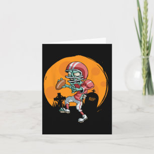 Funny Footll Zombie Player Halloween Football Spor Karte