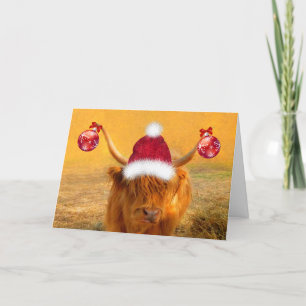 Funny "For Vater" Scottish Steer Christmas Feiertagskarte