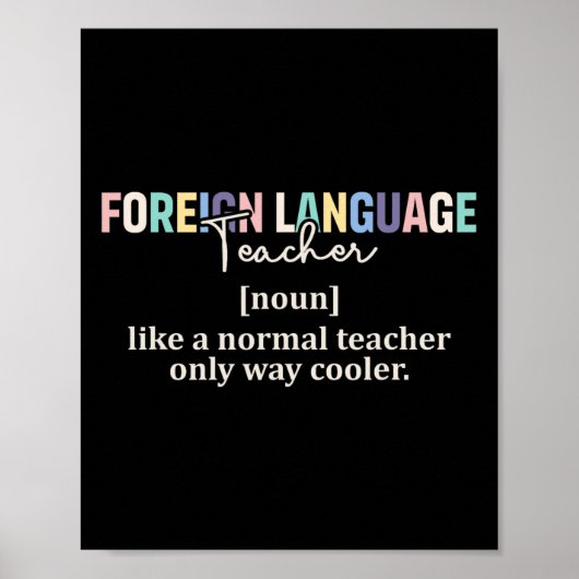 Funny Foreign Language Teacher Definition Back To  Poster (Vorne)