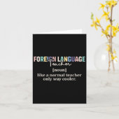 Funny Foreign Language Teacher Definition zurück Karte (Gelbe Blume)
