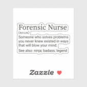 Funny Forensic Nurse Definition, forensische Krank Aufkleber (Blatt)