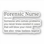 Funny Forensic Nurse Definition, forensische Krank Aufkleber (Vorderseite)