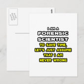 Funny Forensic Scientists T - Shirt Postkarte (Vorne/Hinten)