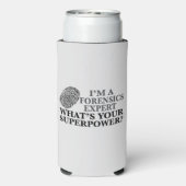 Funny Forensics Experte Forensic Fingerprint Gray Selters Dosenkühler (Seltzer Rückseite)