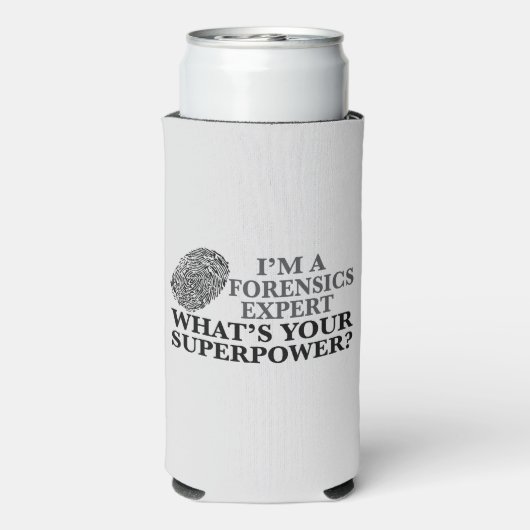 Funny Forensics Experte Forensic Fingerprint Gray Selters Dosenkühler (Seltzer Rückseite)