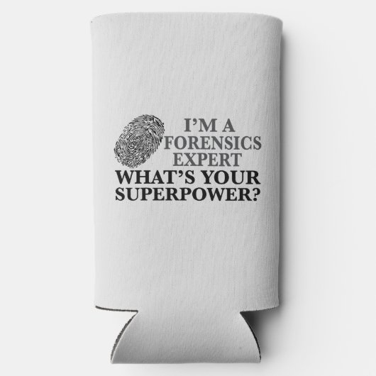 Funny Forensics Experte Forensic Fingerprint Gray Selters Dosenkühler (Rückseite)