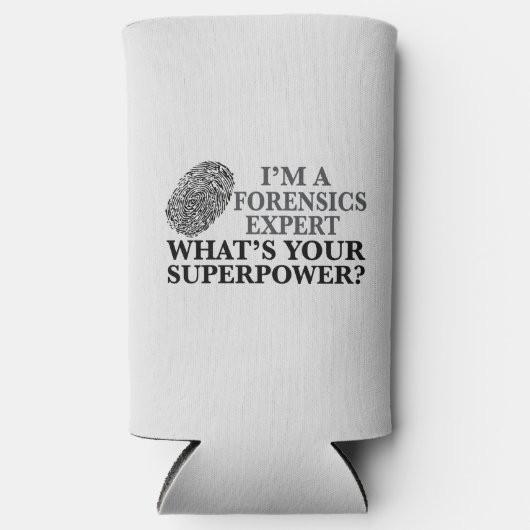 Funny Forensics Experte Forensic Fingerprint Gray Selters Dosenkühler (Vorderseite)