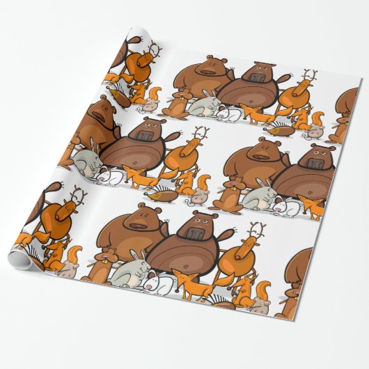 Funny Forest Animals Geschenkpapier (Ungerollt)