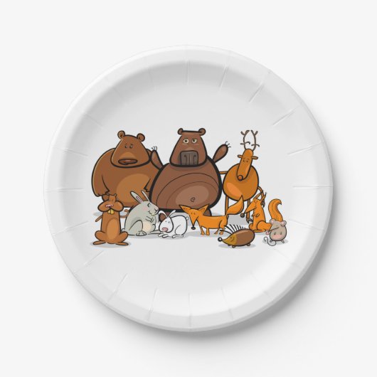 Funny Forest Animals Pappteller (Vorderseite)