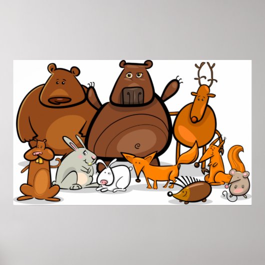 Funny Forest Animals Poster (Vorne)