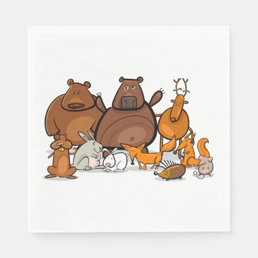 Funny Forest Animals Serviette (Vorderseite)