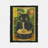 Funny Forest Ramen Cat Japanese Noodle Kitten  Fleecedecke (Vorderseite)
