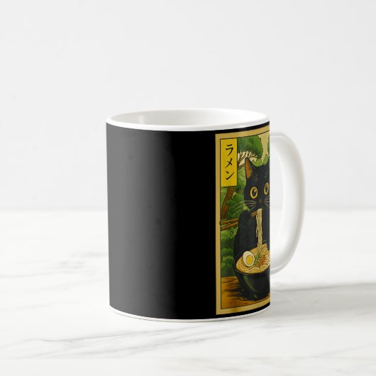 Funny Forest Ramen Cat Japanese Noodle Kitten  Kaffeetasse (VorderseiteRechts)