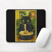 Funny Forest Ramen Cat Japanese Noodle Kitten Mousepad (Mit Mouse)