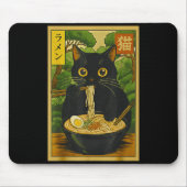 Funny Forest Ramen Cat Japanese Noodle Kitten Mousepad (Vorne)