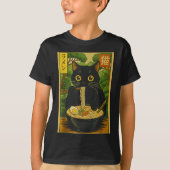 Funny Forest Ramen Cat Japanese Noodle Kitten T-Shirt (Vorderseite)