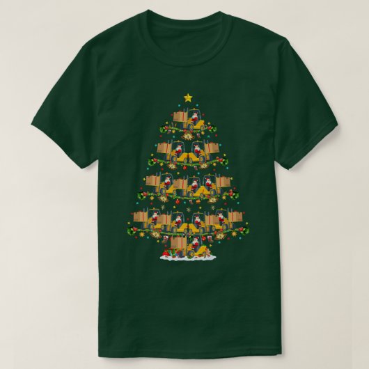 Funny Forklift Lover Matching Santa Forklift Chris T-Shirt (Design vorne)