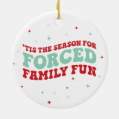 Funny Forward Family Fun Santa Happy Face Keramik Ornament (Hinten)