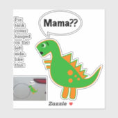 Funny Fossil Fuel decal Baby Dino gegenüber verlas Aufkleber (Blatt)